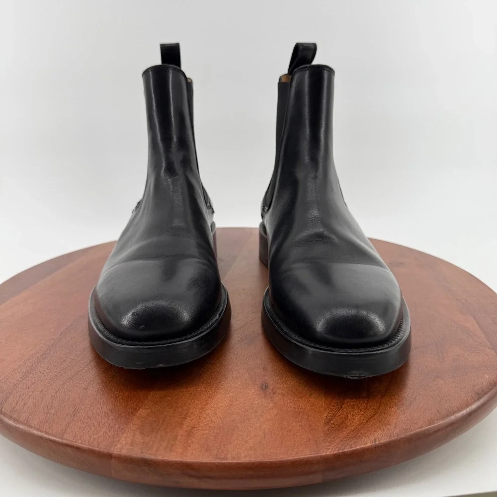 Club‎ Monaco Black Leather Chelsea Boots Made in Italy  Round Toe Men's Size 10